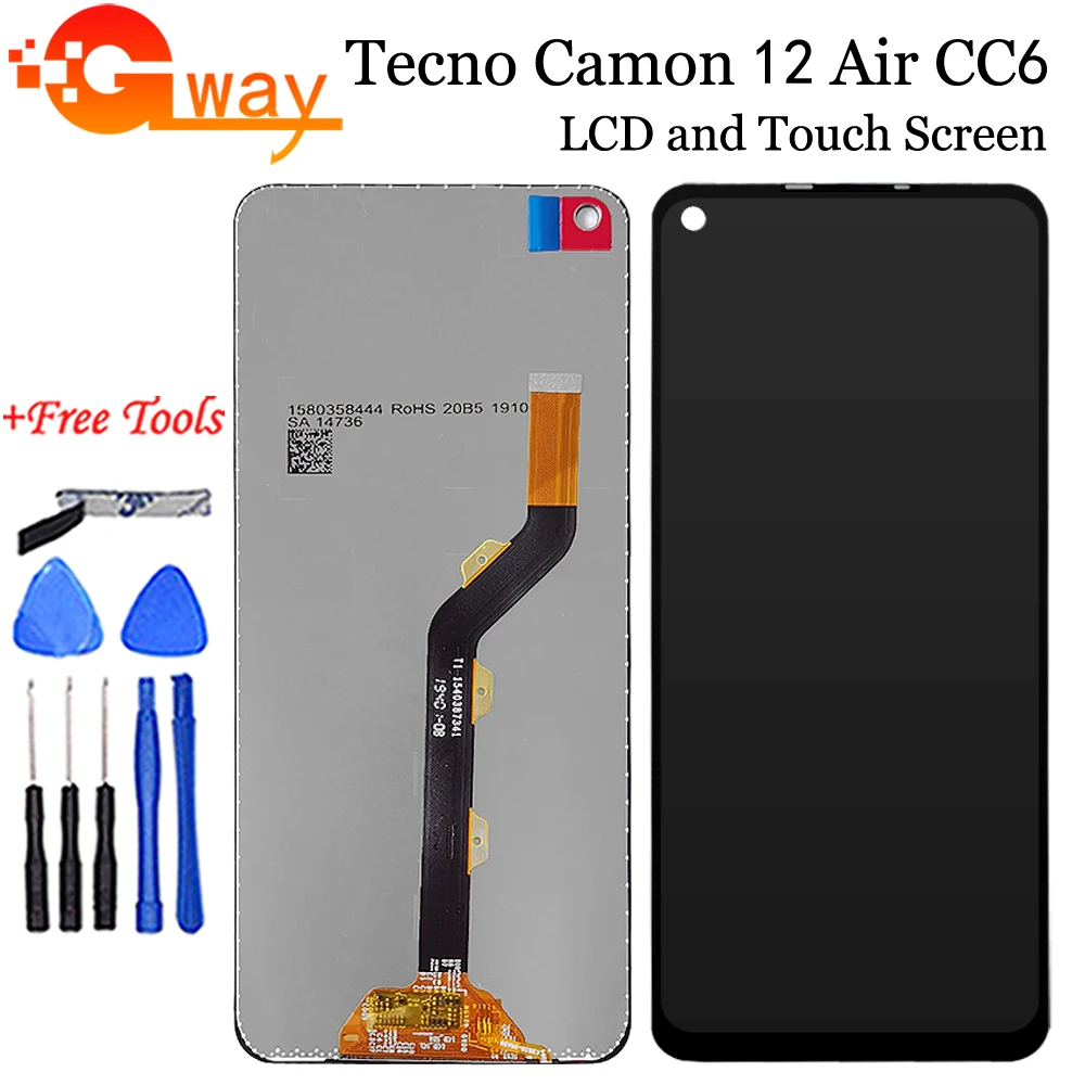 ЖК-дисплей для Tecno Camon 12 Air CC6 6 55 дюйма кодирующий преобразователь сенсорного