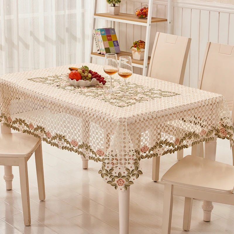 

Luxury Table Cloth Crochet Round Tablecloth Rectangular Runner Table Cover Wedding Dining Placemat Christmas Track On The Table