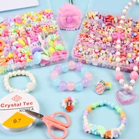 700pcs multi types diy bead set handmade toy accessory creative girl weavingbracelet and ring jewelry making toys children gift