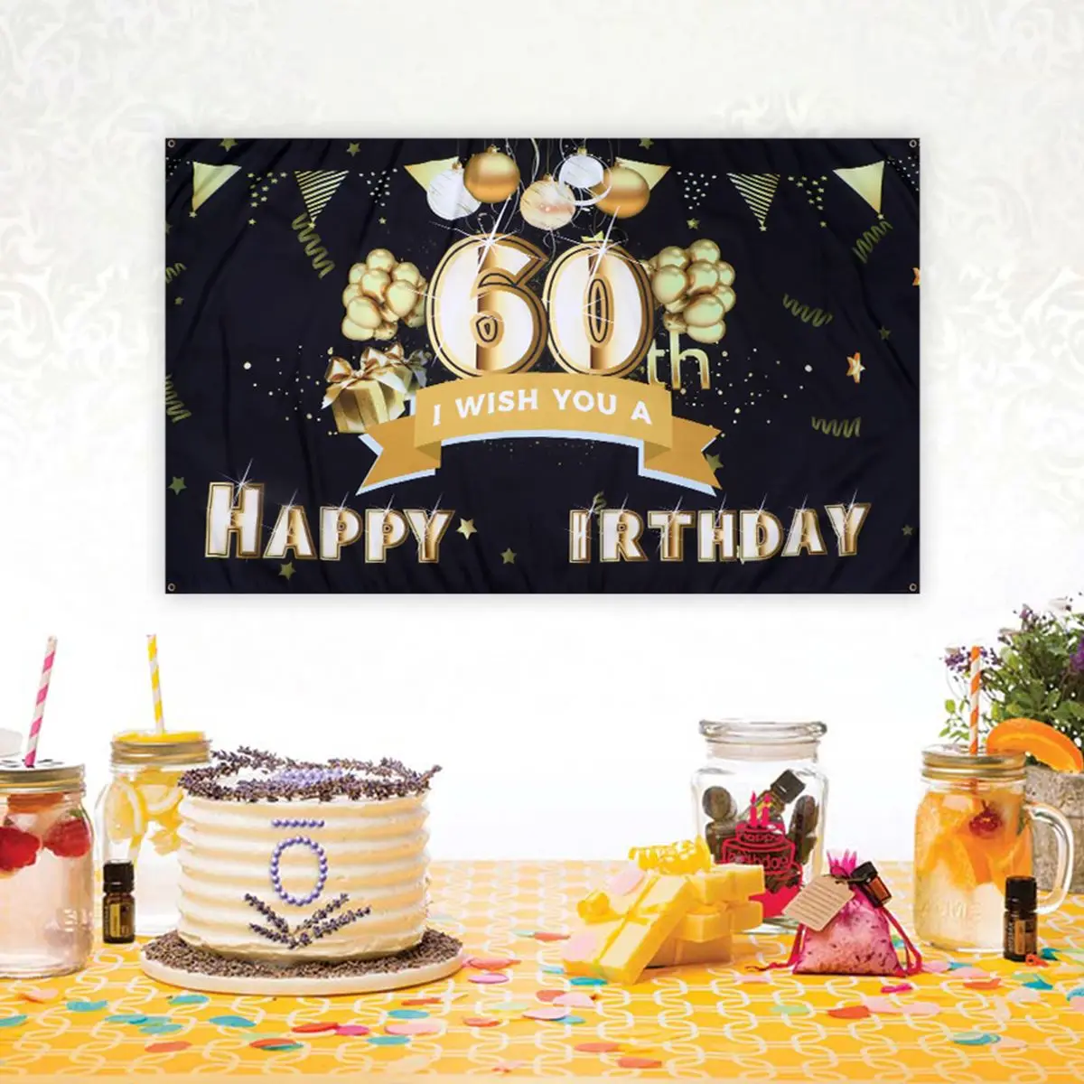 Счастливый День рождения индивидуальные баннер 40th 50th 60th 70th Семья снимать детский