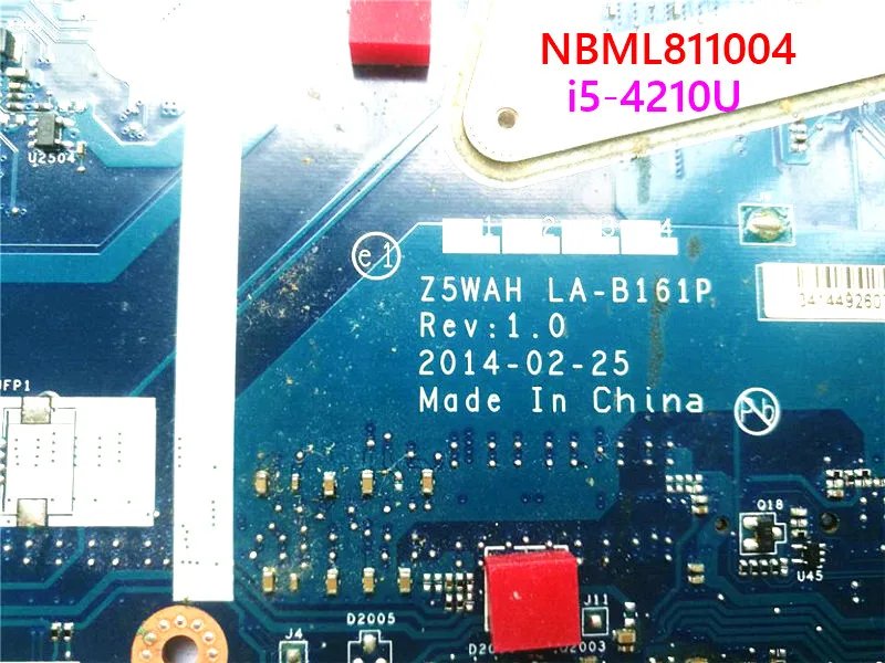 Материнская плата для ноутбука Acer Aspire Φ с резьбой 1 7 ГГц NBML811004 NB.ML811.004 | Компьютеры
