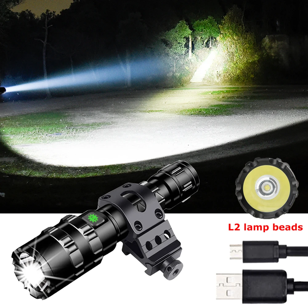 2021 супер яркий велосипедный Охотничий Тактический фонарь вспышка светильник