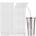 Трубочки для питья, 8 х 250 мм, 20 многоразовых прозрачных трубочек для бара вечерние, смузи, молочных коктейлей