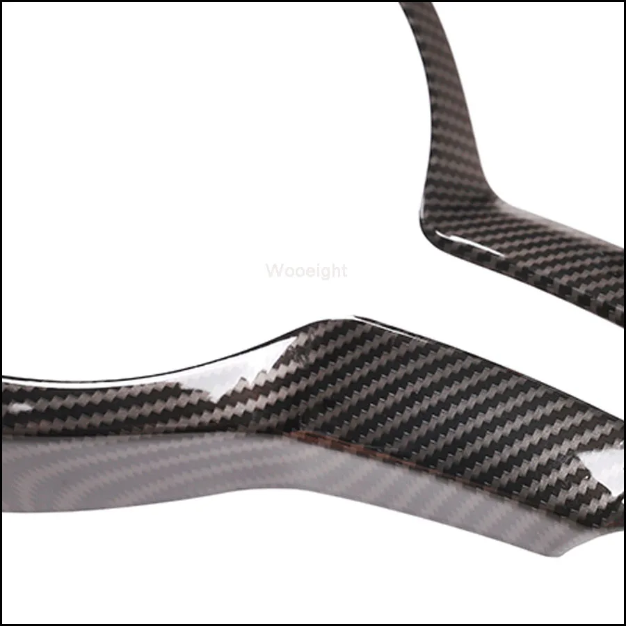 Wooeight углеродное волокно стиль руль отделка украшения рамка наклейка крышка