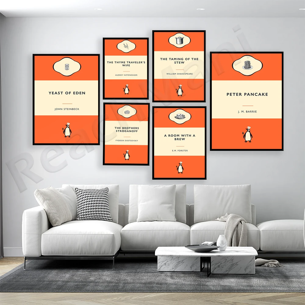 

Roast a robin Harper Lee. Many troubles about William Shakespeare. Penguin classic cover food pun book lover gift art poster