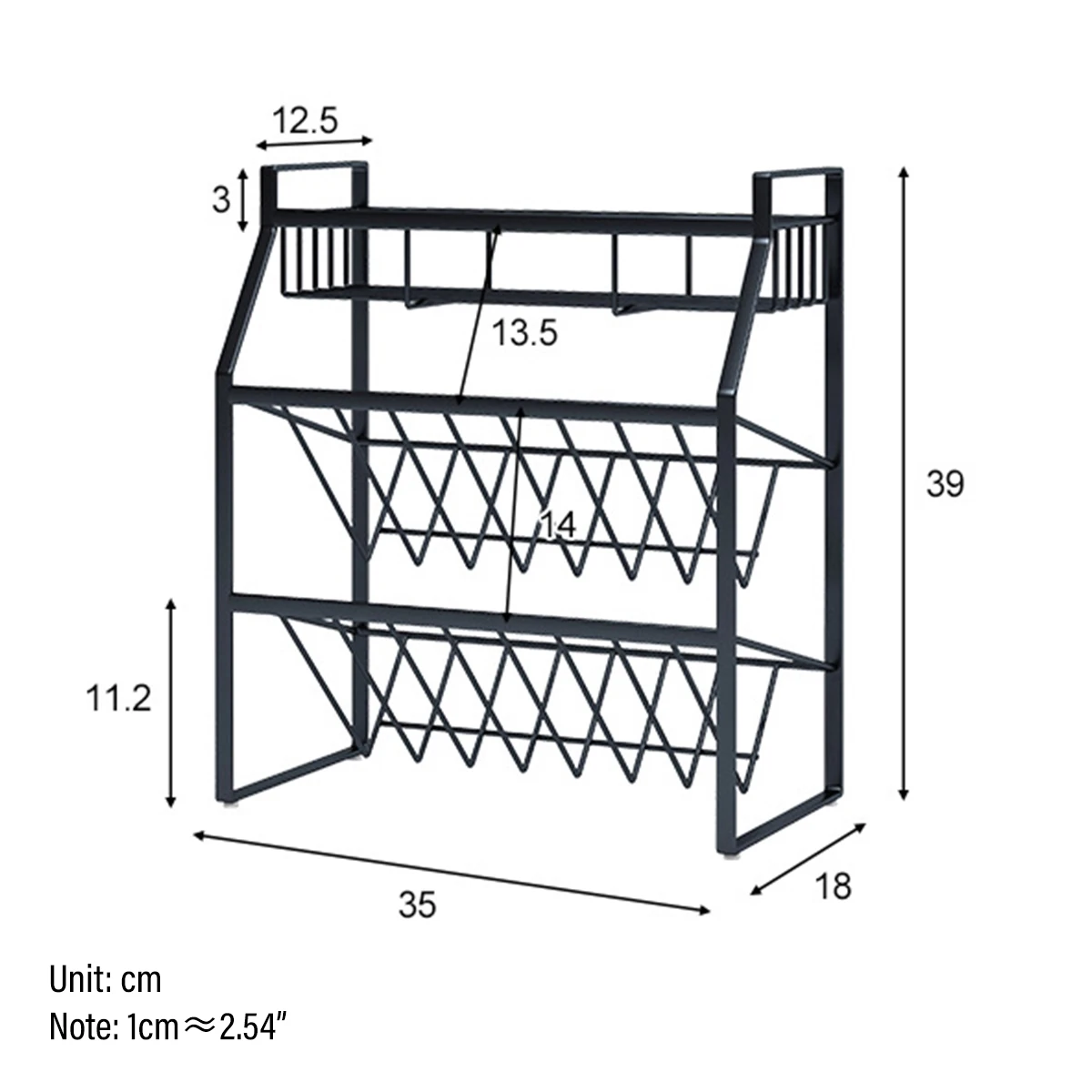 

Metal 3 Layers Kitchen Storage Rack Condiment Seasoning Organizer Holder Vinegar Sauce Spice Bottles Shelf Stand 35x18x39cm