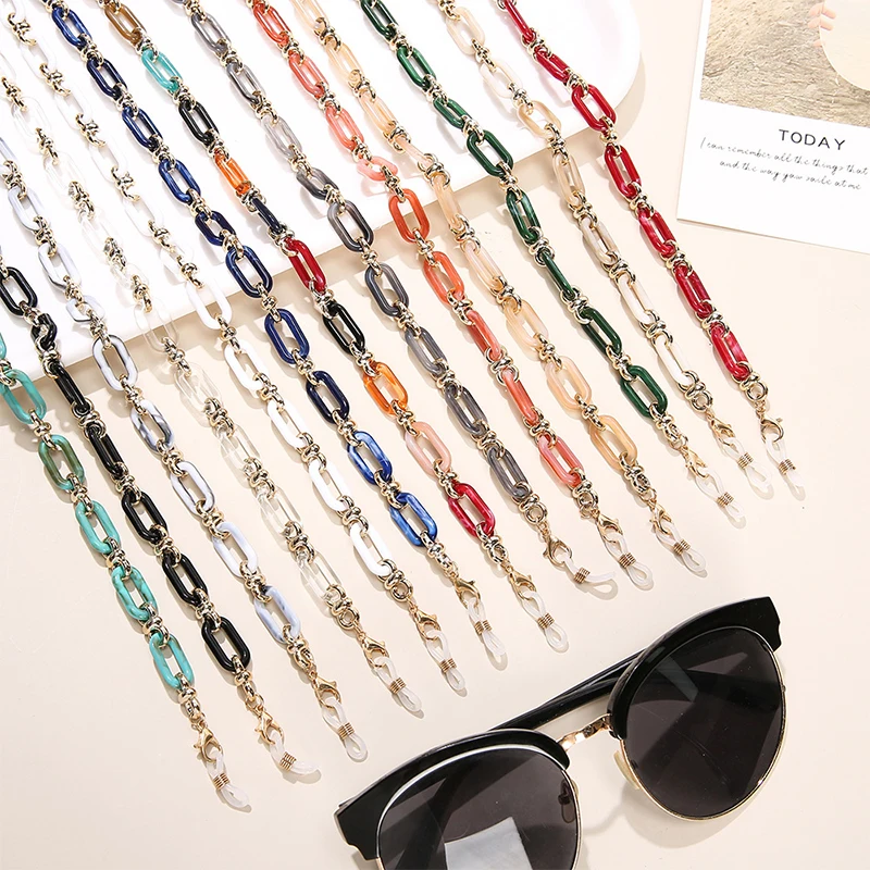 

Multicolor Acrylic Cord Mask Hang For Women Bohemia Sunglasses Mask Chains Glasses Accessories Hangs Masks Chain Glasses Women