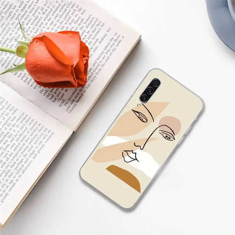 

Line Geometry Art Retro Abstract pattern Phone Case For Samsung A S M Note 9 10 20 fe 21 71 30 ultra plus 5g 11 31 51 s