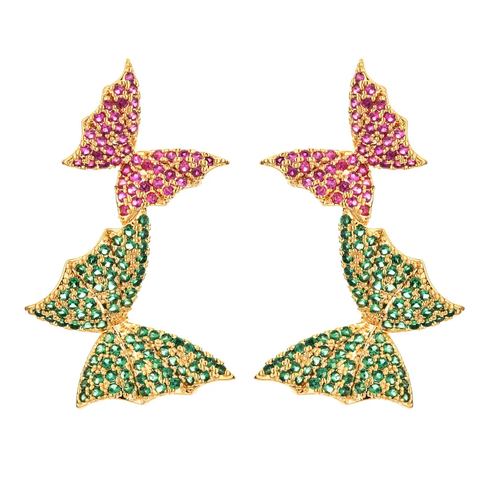 

LCEOL European and American fashion color butterfly ring suitable for women / Girls wedding party jewelry gifts