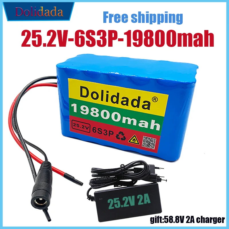 

100% новый 25,2 V 19800Ah 6S3P 18650 литиевый аккумулятор 25,2 v электрический велосипед мопед/Электрический/литий-ионный аккумулятор + зарядное устройств...
