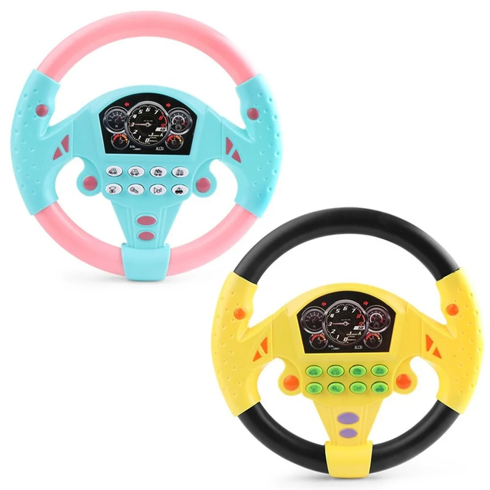 

New Child Copilot Steering Wheel Simulation Car Driving Toy Puzzle Learning Electric Train Interest Children's Toy with Lights