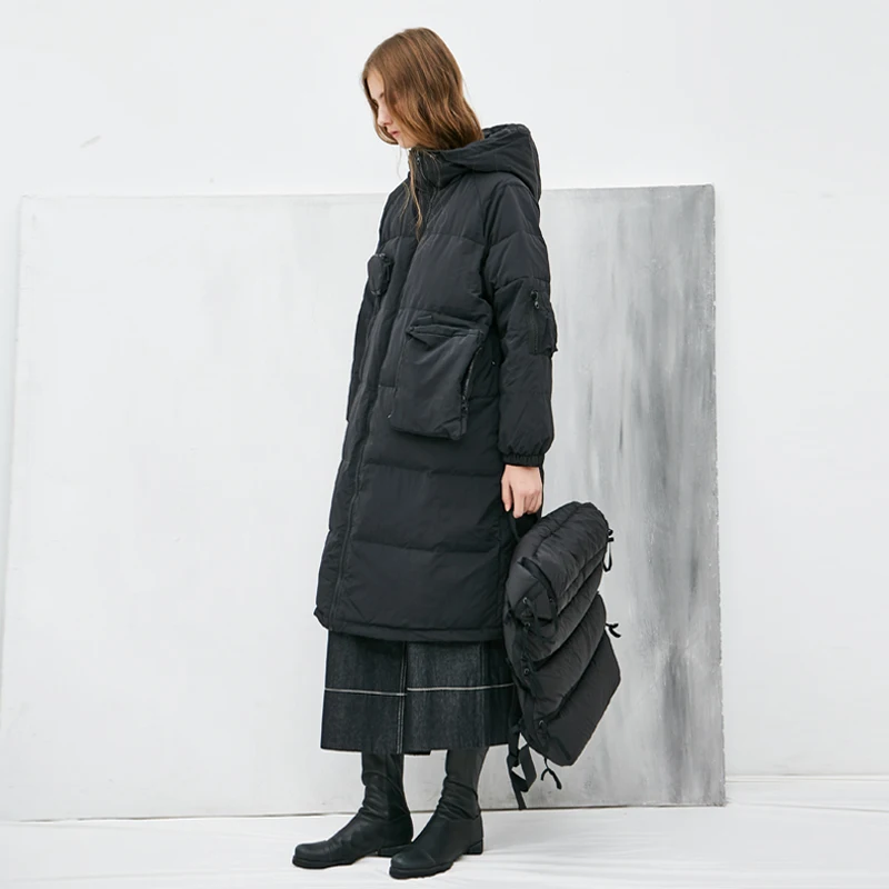 

Женское зимнее пальто, Короткая Повседневная Свободная Толстая теплая длинная куртка с капюшоном, женское пуховое пальто 2020