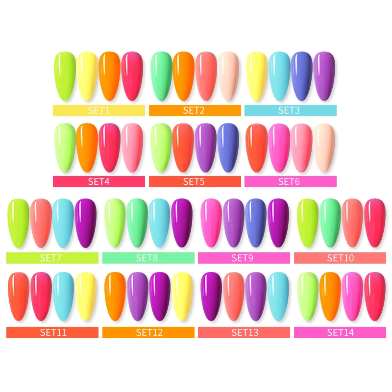 Набор неоновых гелей BORN PRETTY полуперманентный цветной лак для маникюра