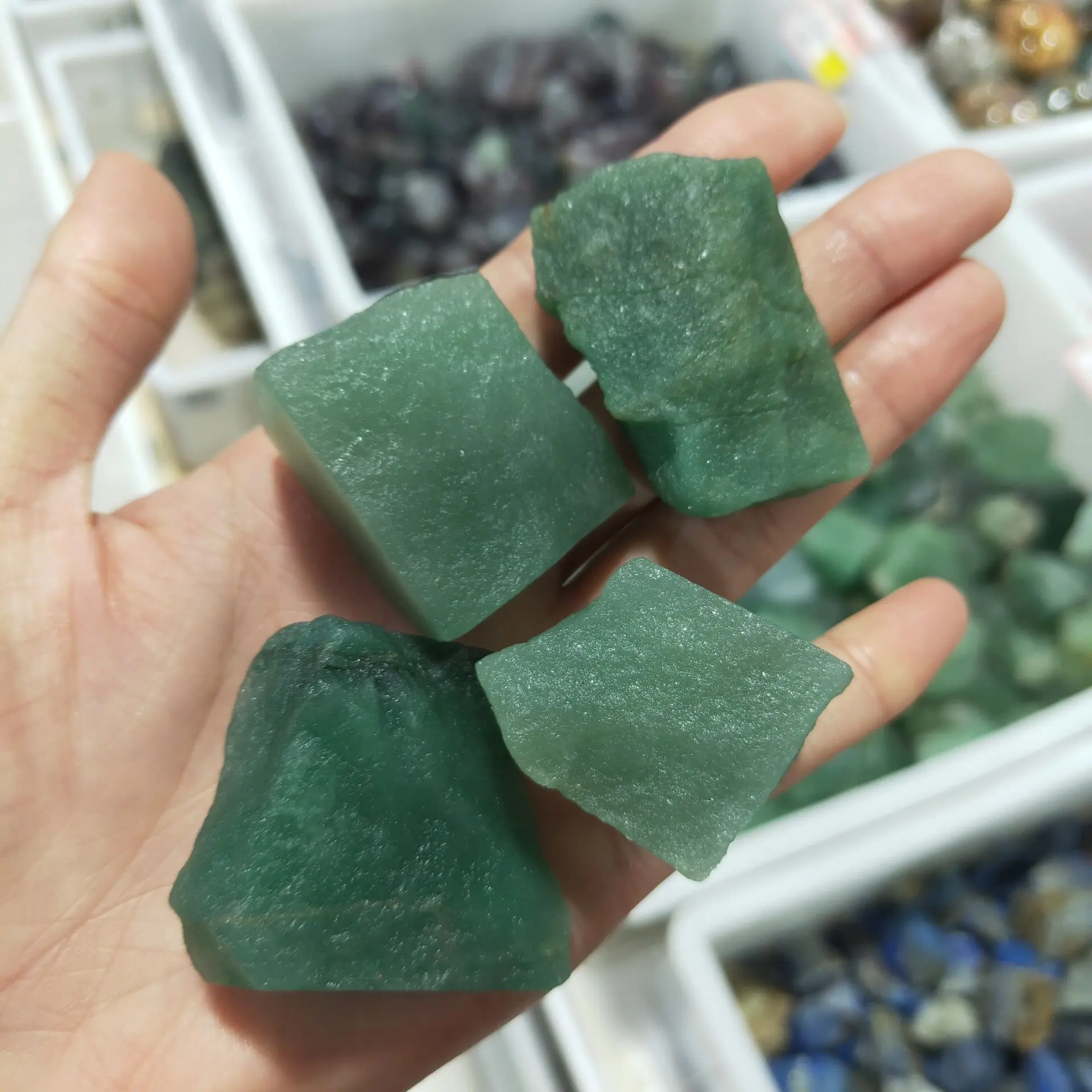 

Wholesale Natural Stone Irregular Aventurine Banded Heathy Healing Stone Raw Gemstone Specimen Home Decor Collection DIY Gifts