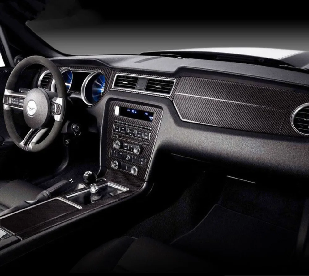 

Car Styling Carbon Fiber Center Console Air Outlet Panel Cover Trim Stickers Frame For Ford Mustang 2009-2013 Auto Accessories