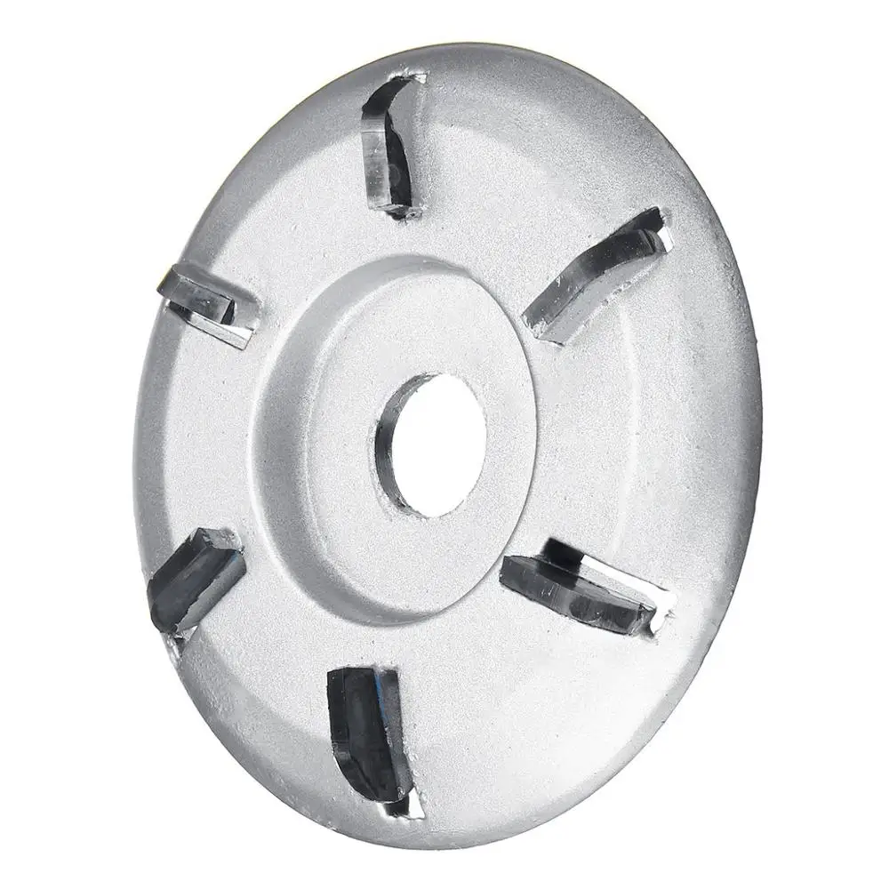 Round silver Мощность резьба по дереву дисковая угловая шлифовальная машина Деревообработка турбо плоскостная угловая шлифовальная машина вложение шестизуб фреза - Color: Round silver
