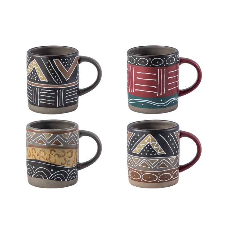 Чашка для кофе чашка завтрака керамическая в экзотическом стиле 400 мл H613 | Дом и