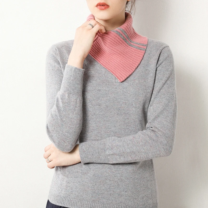 Новинка Осень зима треугольный кашемировый воротник модный теплый 100% чистый