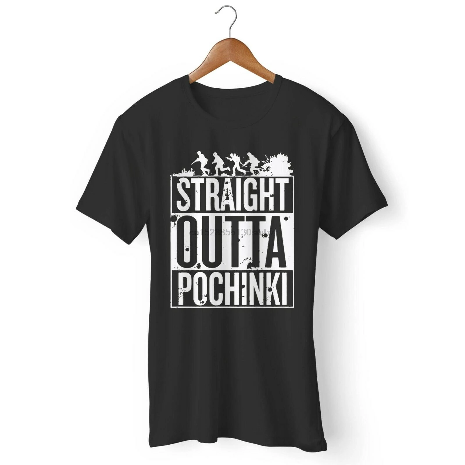 

Straight Outta Pochinki Pubg Gaming Man T-Shirt Hip Hop Novelty T Shirts Men Brand Clothing top tee