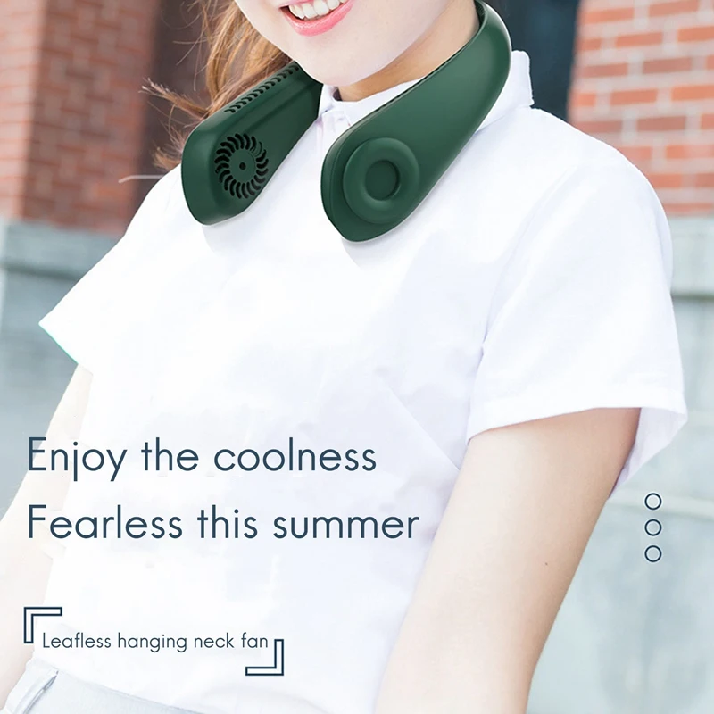 

Promotion!Portable Hanging Neck Fan USB Rechargeable Adjustable Air Cooler Summer Outdoor Travel Handsfree Bladeless Cooler
