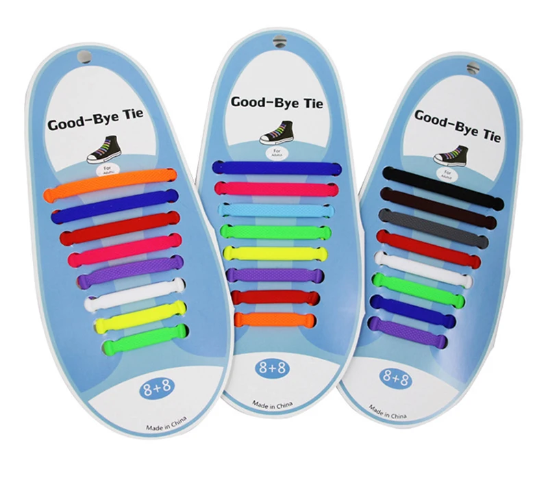 Эластичные силиконовые шнурки 16 шт./компл. креативные ленивые для бега без