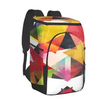 Protable Insulated Thermal Cooler Waterproof Lunch Bag Bright Triangle Picnic Camping Backpack Double Shoulder Wine Bag
