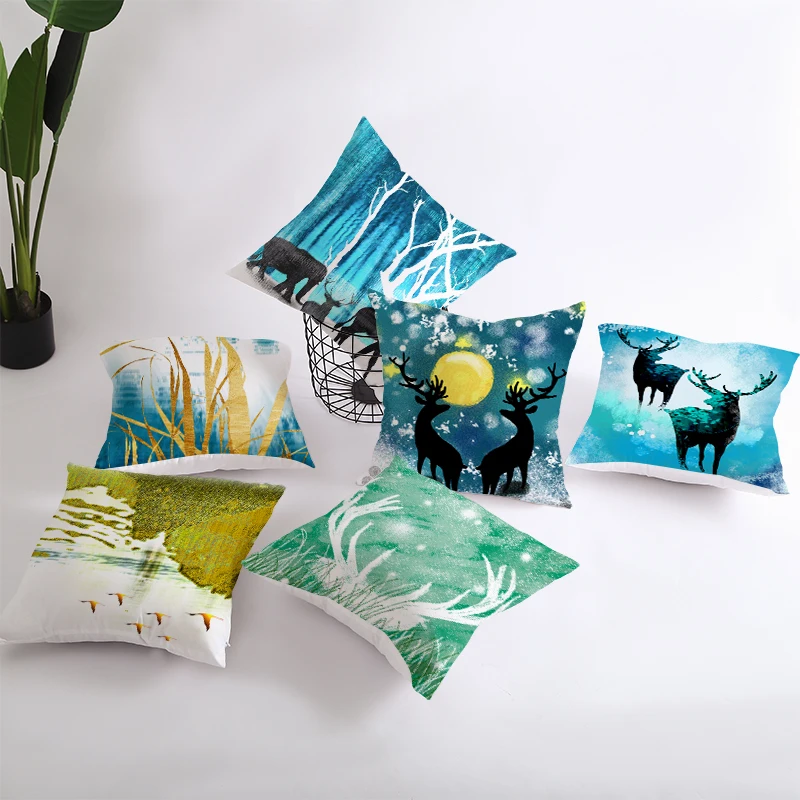 OIMG Морден простой чехол для подушки полиэстер Золотой декоративная штамповка