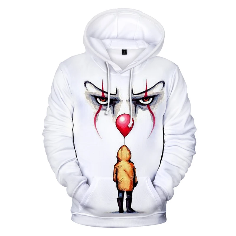 

2021 White It Chapter 2 Hoddie Plus Size 3D Tie Dyeing Joker Men Hoodies Sweatshirts Sudadera Hombre Con Capucha Round Neck 4XL