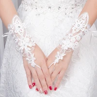 women wedding gloves bridal gloves high quality fingerless paragraph elegant crystals cosplay wedding accessories for bride