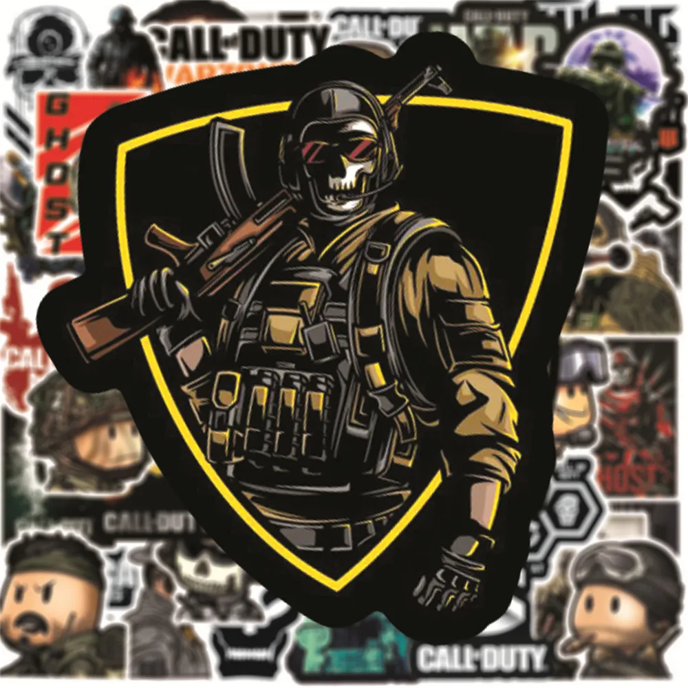 50pcs for call of duty game stickers waterproof for notebook luggage skateboard bicycle phone suitcase laptop sticker free global shipping