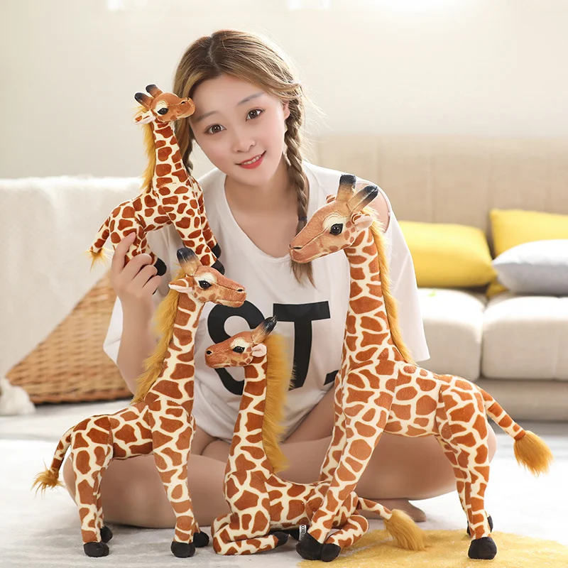 

1pc 30-60CM Real Life Plush Giraffe Toys Lovely Dolls Stuffed Soft Animal Pillow Room Decorative Gift for Children Kids Girls