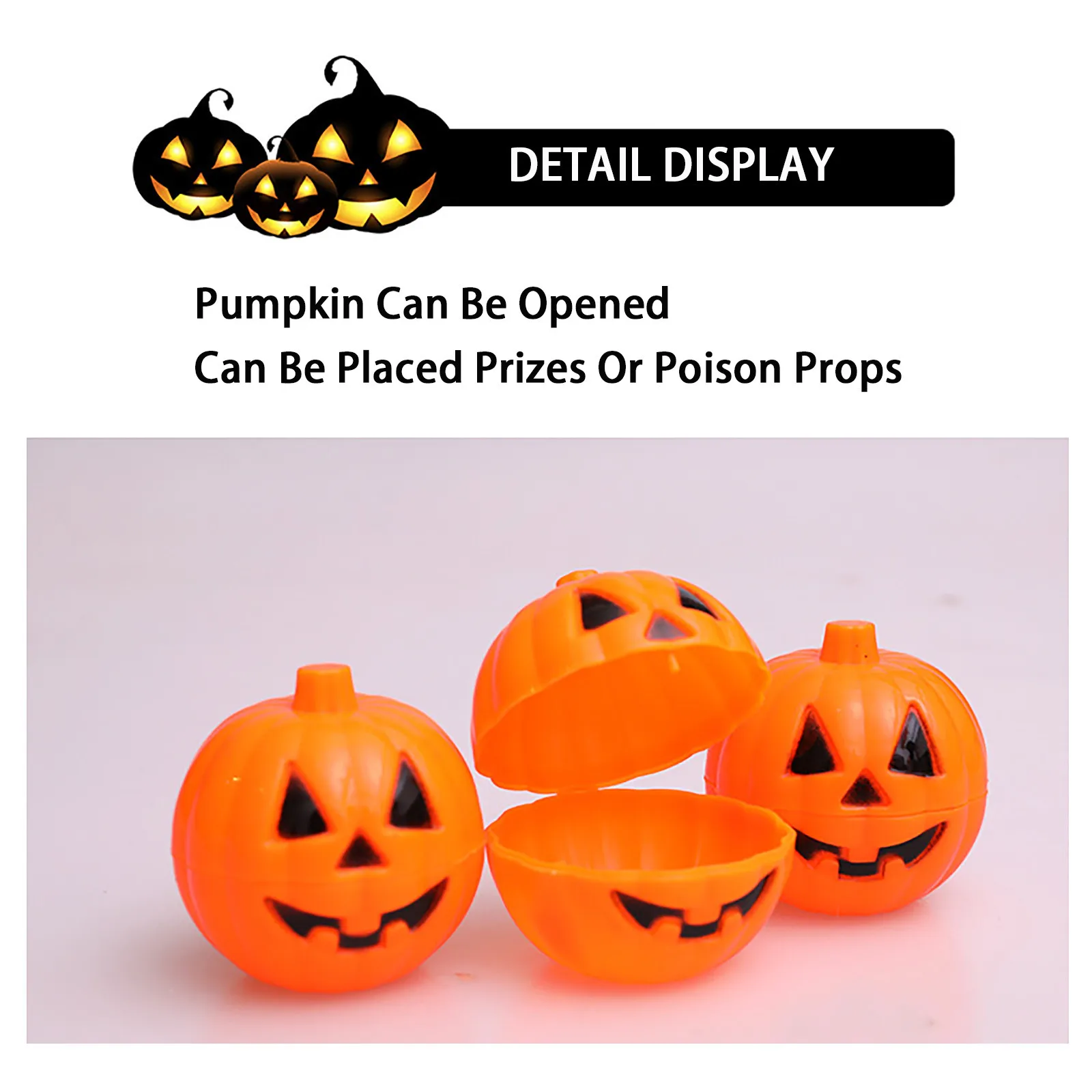 

12PCS Children Halloween Party Tricky Pumpkin Open Cover Pumpkin Carnival Gift Mini Pumpkin Kids gags practical jokes Toy