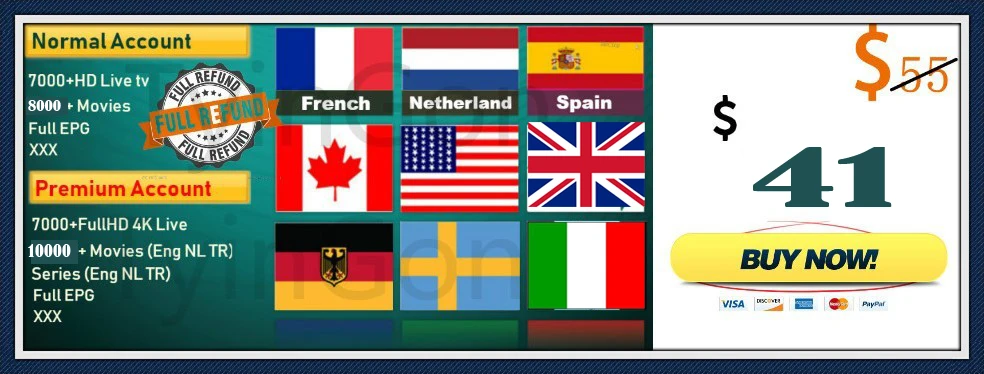 Французский IPTV Бельгия арабский Португалия Испания IPTV голландский IPTV Поддержка Android m3u enigma2 Обновлено до 7000+ Live и Vod поддержка ed