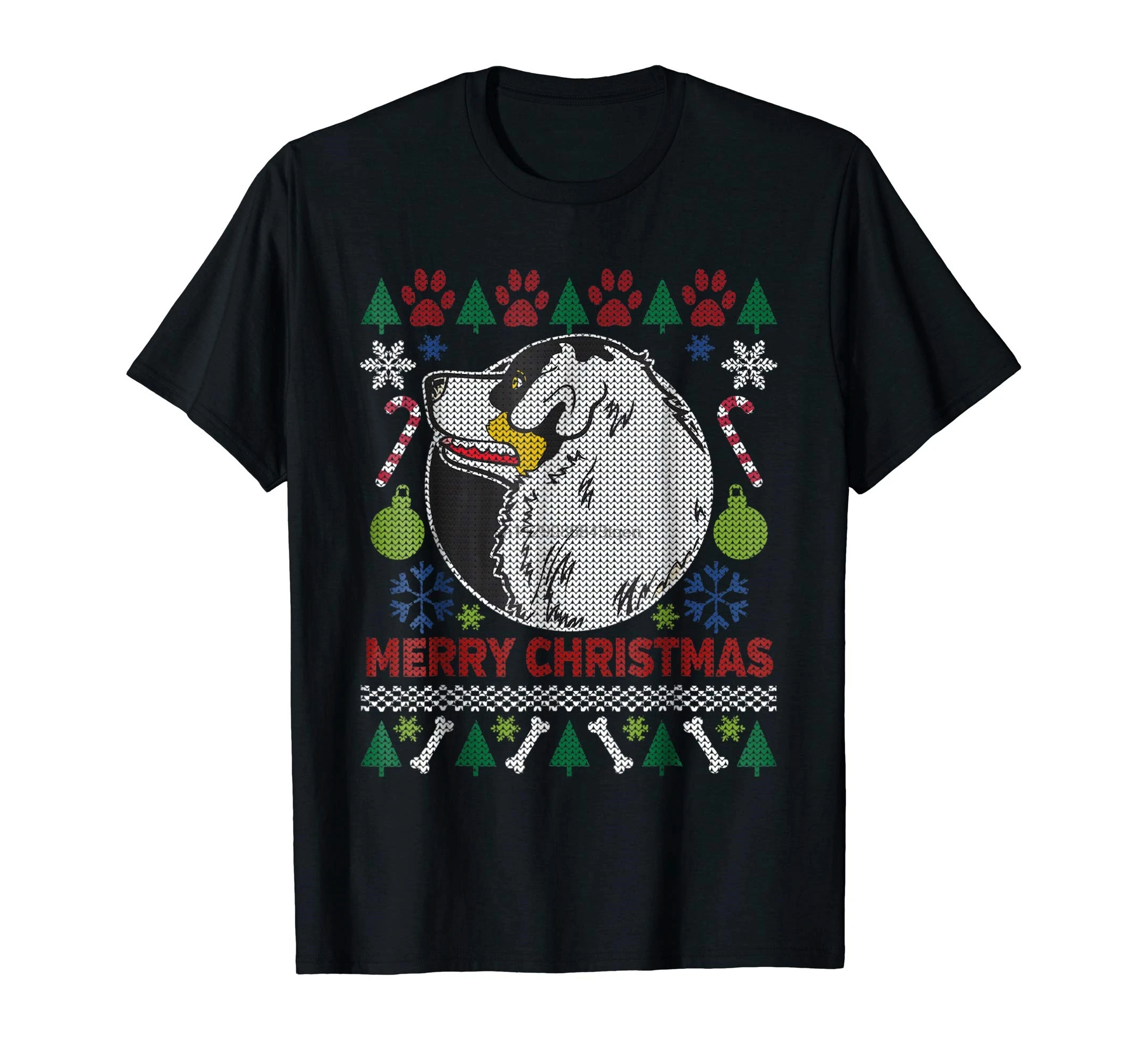 

Christmas T-Shirt-Men's T-Shirt-Black Australian Shepherd Ugly
