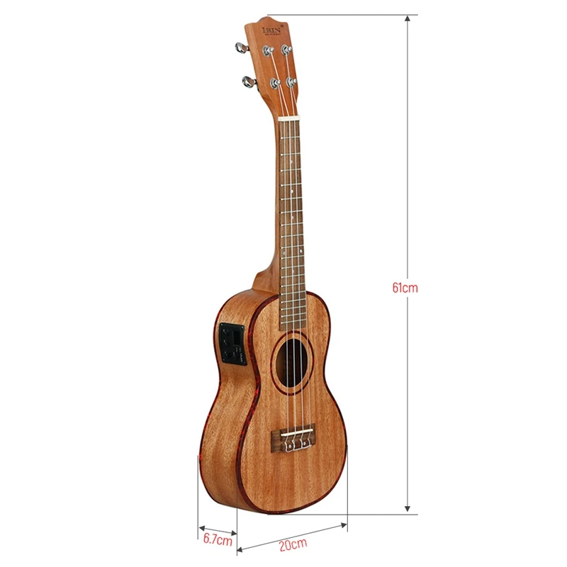 ИРИН 24 дюймов Гавайские гитары укулеле Ukelele Uke комплект Sapele Дерево с ЖК эквалайзером в том числе сумка для переноски Капо струны ремень палец maraca очистки Cl