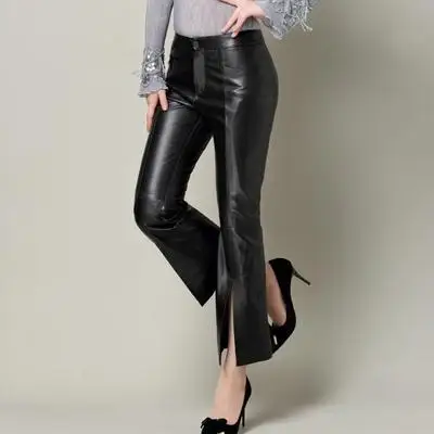 MEWE Women New Real Genuine Sheep Leather Pants O4