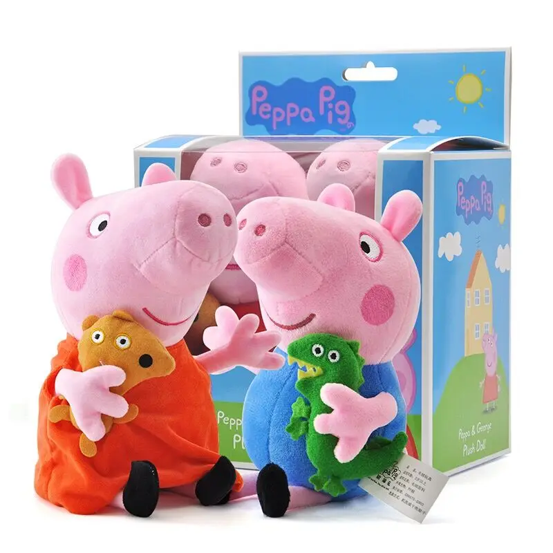 Оригинальная коробка! 2 шт./компл. 19 см из натуральной Peppa Pig Мягкие плюшевые