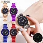 Женские наручные часы Звездное небо металлический ремешок для часов светящиеся женские роскошные часы женские часы стальной ремень браслет подарок часы