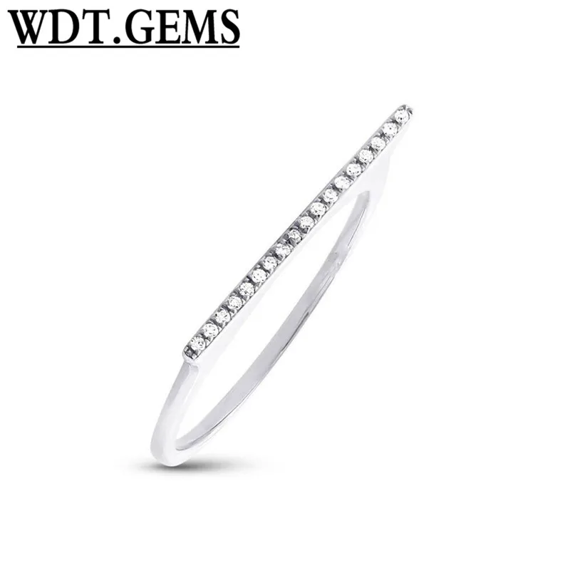 Женское плоское кольцо из желтого золота 0 05 карат 10 к с бриллиантами тонкая