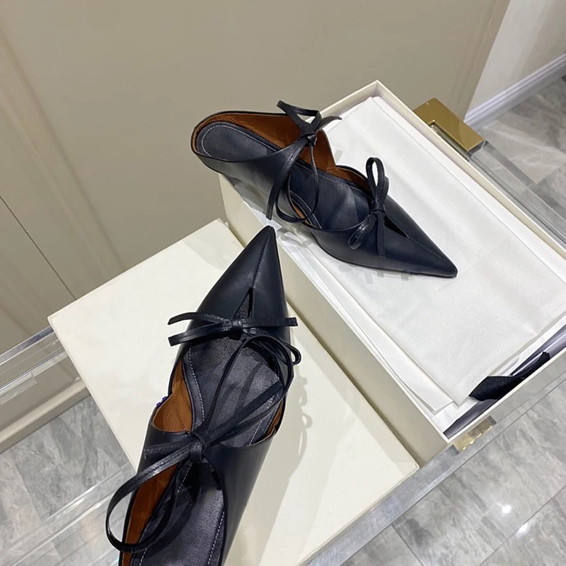 

spring sandals fahions ladies pumps womens' shoes Pointy shoes mules shoes bow pointed toe shoe low heels lady shoes leisures