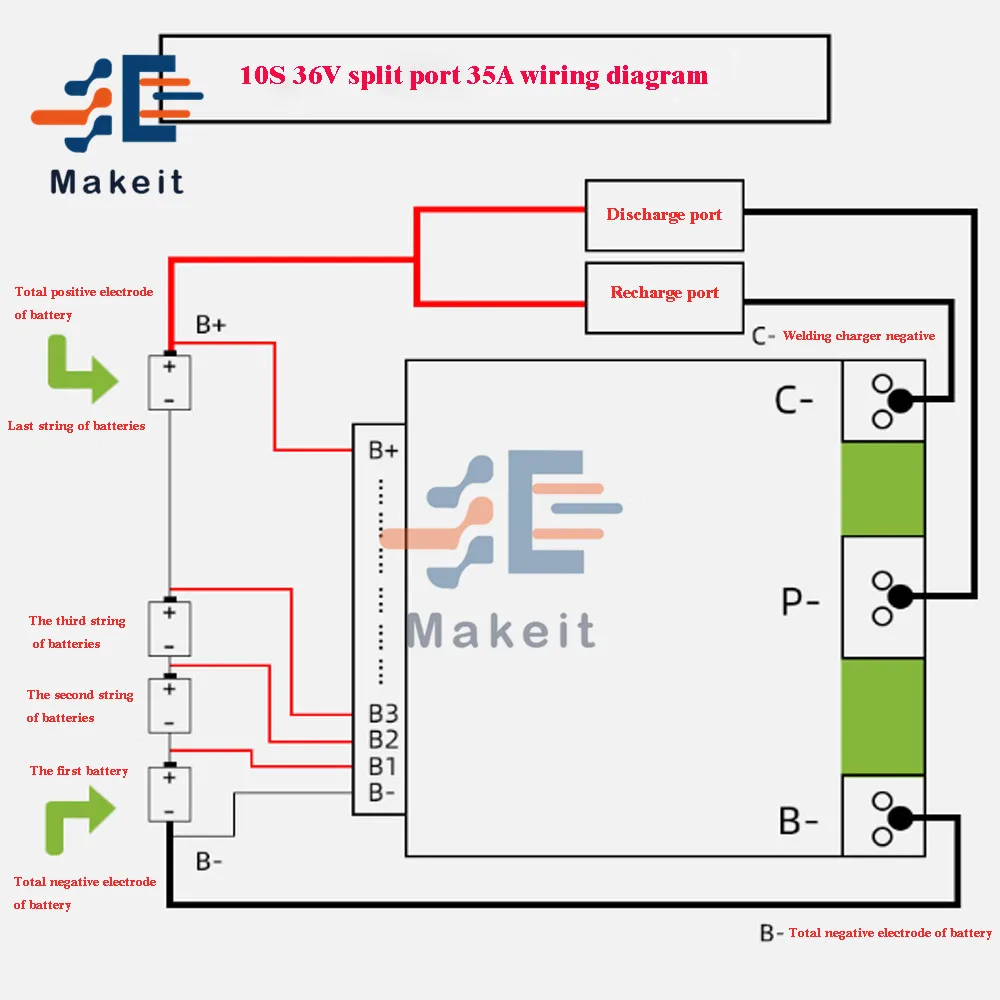 BMS Lithium Battery Protection Board Module 10S 36V 15A 20A 35A Li-ion Lipolymer PCB with Balance for Ebike | Электронные
