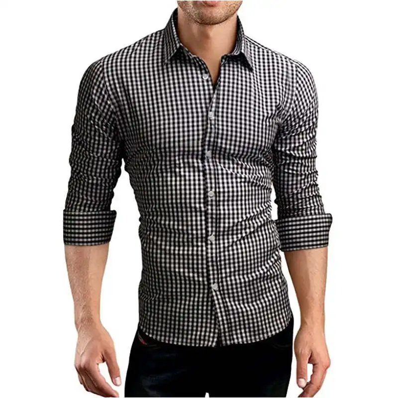 Новое поступление 2019 клетчатая рубашка с длинным рукавом мужские рубашки