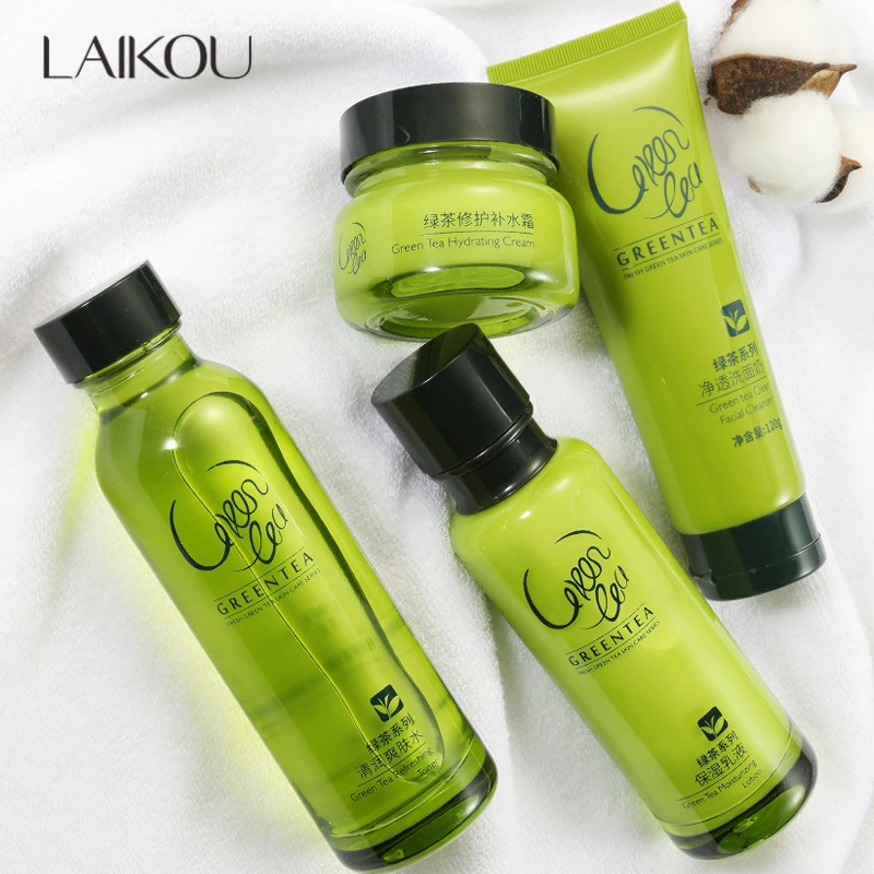 4 шт. LAIKOU зеленый чай растительный травяной уход за кожей набор увлажняющий