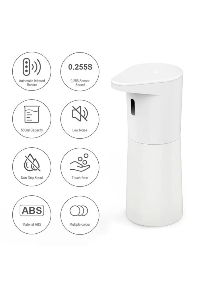 

500ML Automatic Soap Dispenser Touchless Auto Hand Sanitizer Liquid Sprayer Waterproof Infrared Motion Battery Operated