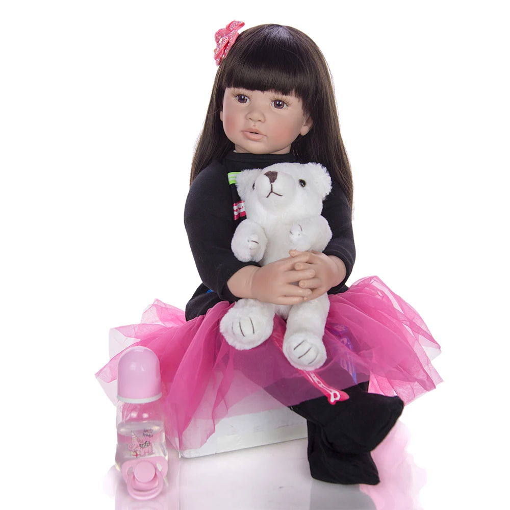 Очаровательная кукла Bebe reborn 24 дюйма мягкая силиконовая виниловая Кукла baby dolls