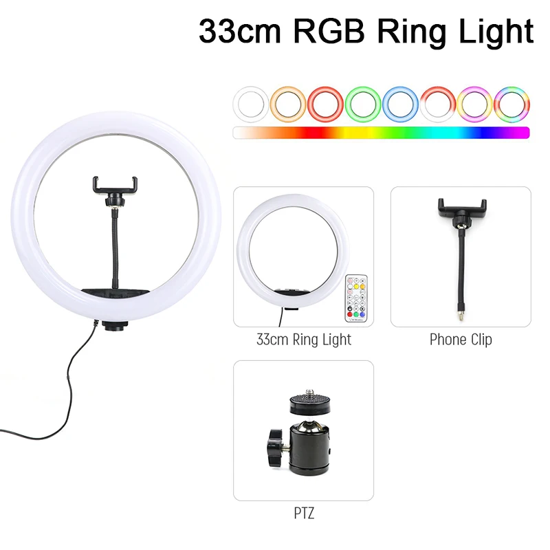 Профессиональный светодиодный кольцевой светильник для селфи 10 дюймов 33 см 26