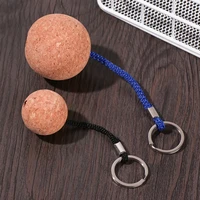 1pc 53mm35mm cork ball keychain floating buoy key chain holder for water sports beach travel fishing diving rowing boats 2021