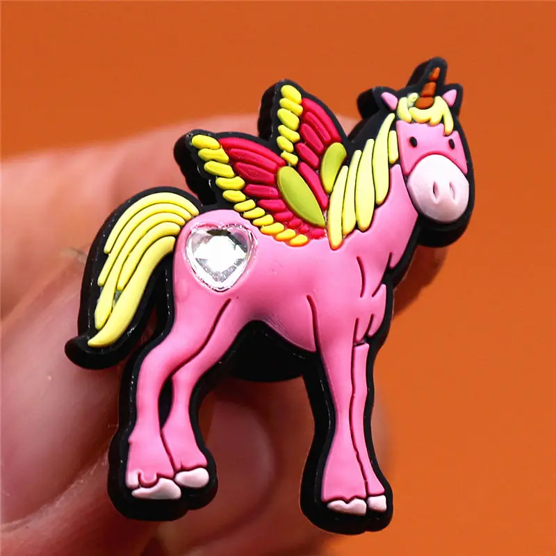 Dropshipping 1pcs Pineapple PVC Shoe Charms Pink Carriage Unicorn Owl Shoe Accessories Decorations fit Croc Bracelet Kids Gifts