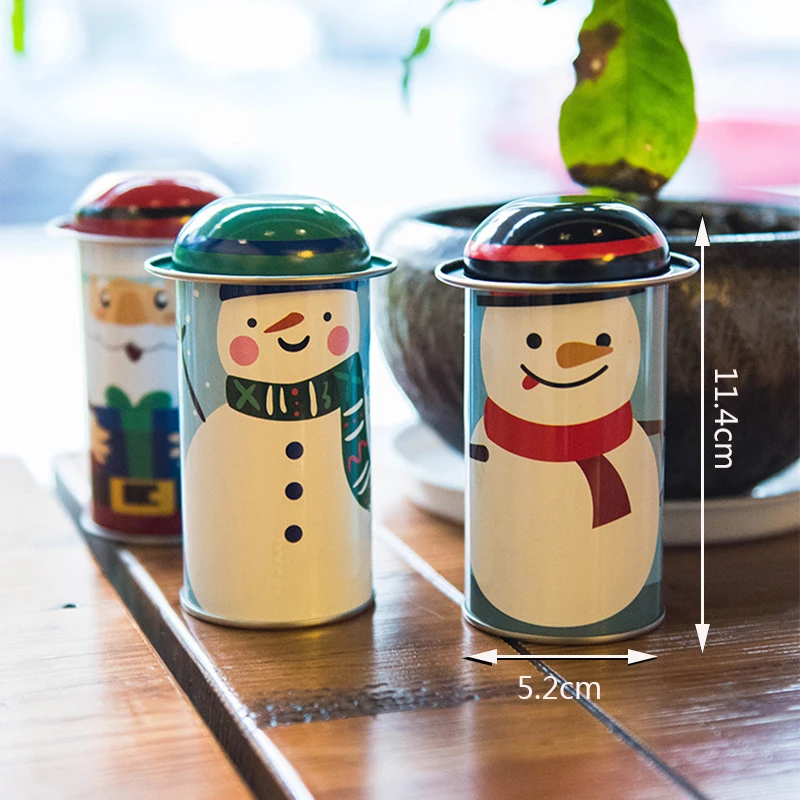 Рождественская коробка для конфет Круглые Железные подарочные коробки вечерние