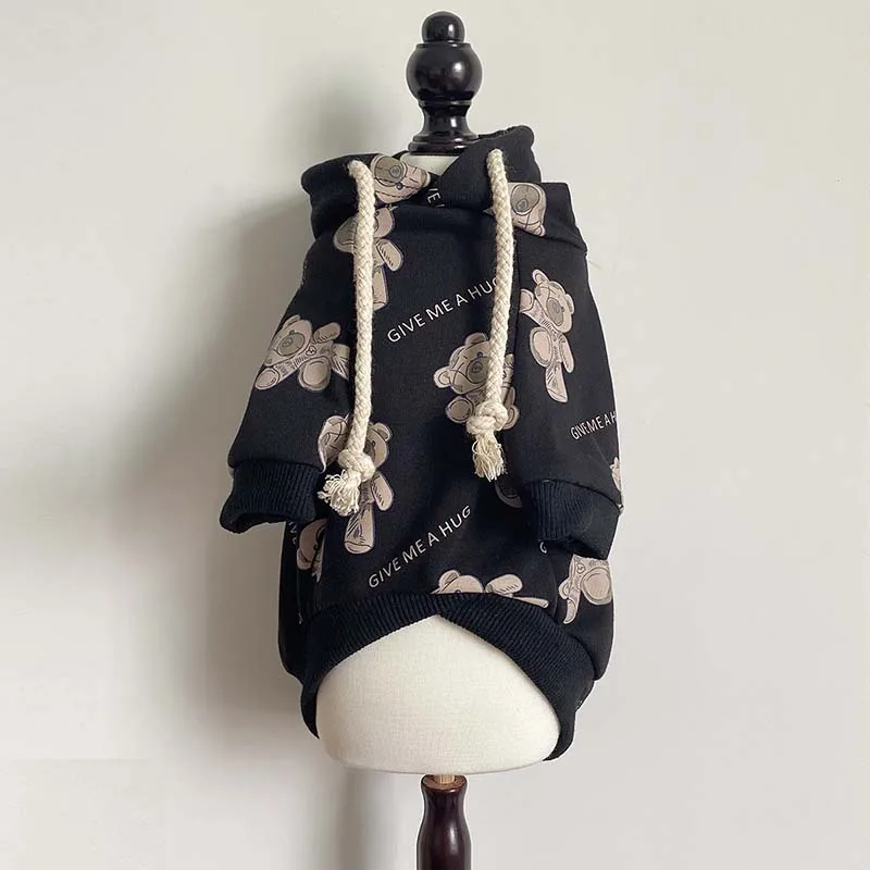 

Pet Clothes Dog Clothes Autumn And Winter Clothes Cat Pet Clothes Autumn And Winter New Hooded Sweater French Bulldog Cloth